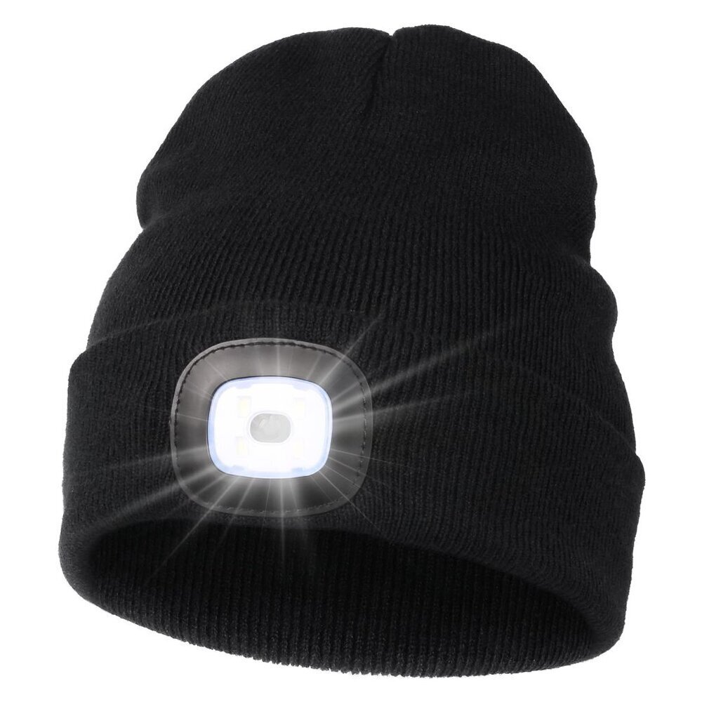 USB Rechargeable LED Beanie Hands Free Headlamp Unisex Winter Tech Wear